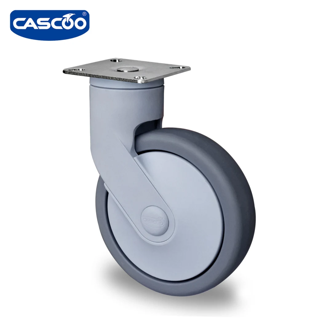 Cascoo 125mm Swivel Plate Plastic Caster Medical Shopping Caster for Hospital