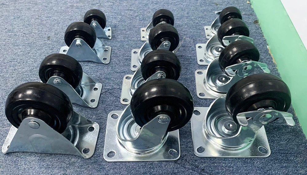 50/63/75/100mm Low Profile Caster Wheel High Load Capacity Casters PP/PA Caster Wheels Black Caster