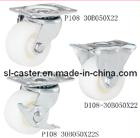 White PP Caster Wheel (D108-30B050X22)