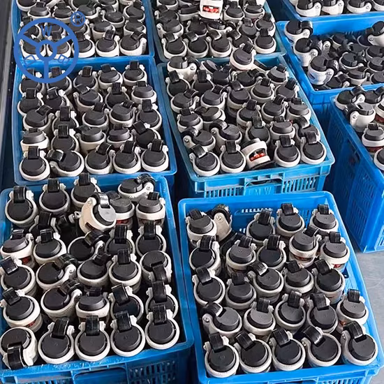 Ruedas giratorias de nivelación ajustables en altura giratorias negras Wbd